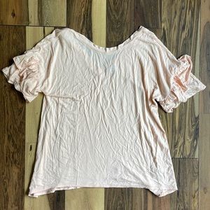 Chelsea28 ruffle sleeve shirt in blush pink